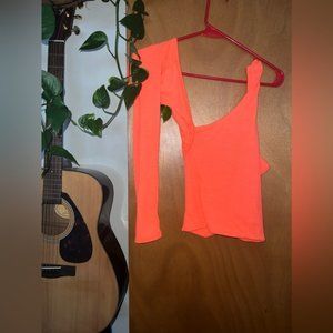 Bright Coral One Sleeved Tank